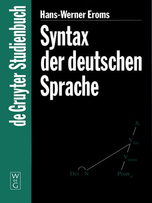 cover image of Syntax der deutschen Sprache